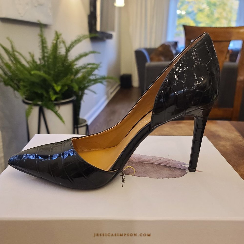 Jessica Simpson Black Leather Pumps 6.5